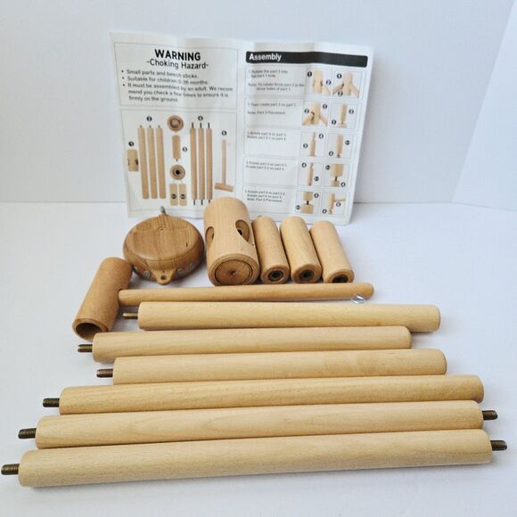 Floor Standing Baby Crib Mobile Arm with Music Box 65 Inch Wooden Nursery Decor - Picture 2 of 13